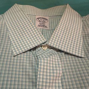 Brooks Brothers Regent Fit Dress Shirt Blue Shadow Grid